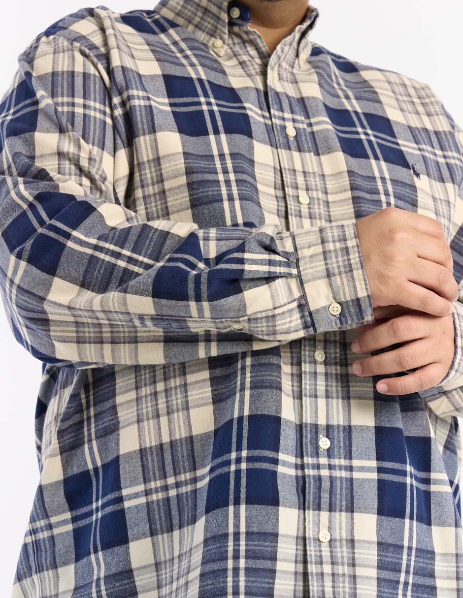 Camisa casual de algodón manga larga para hombre 7