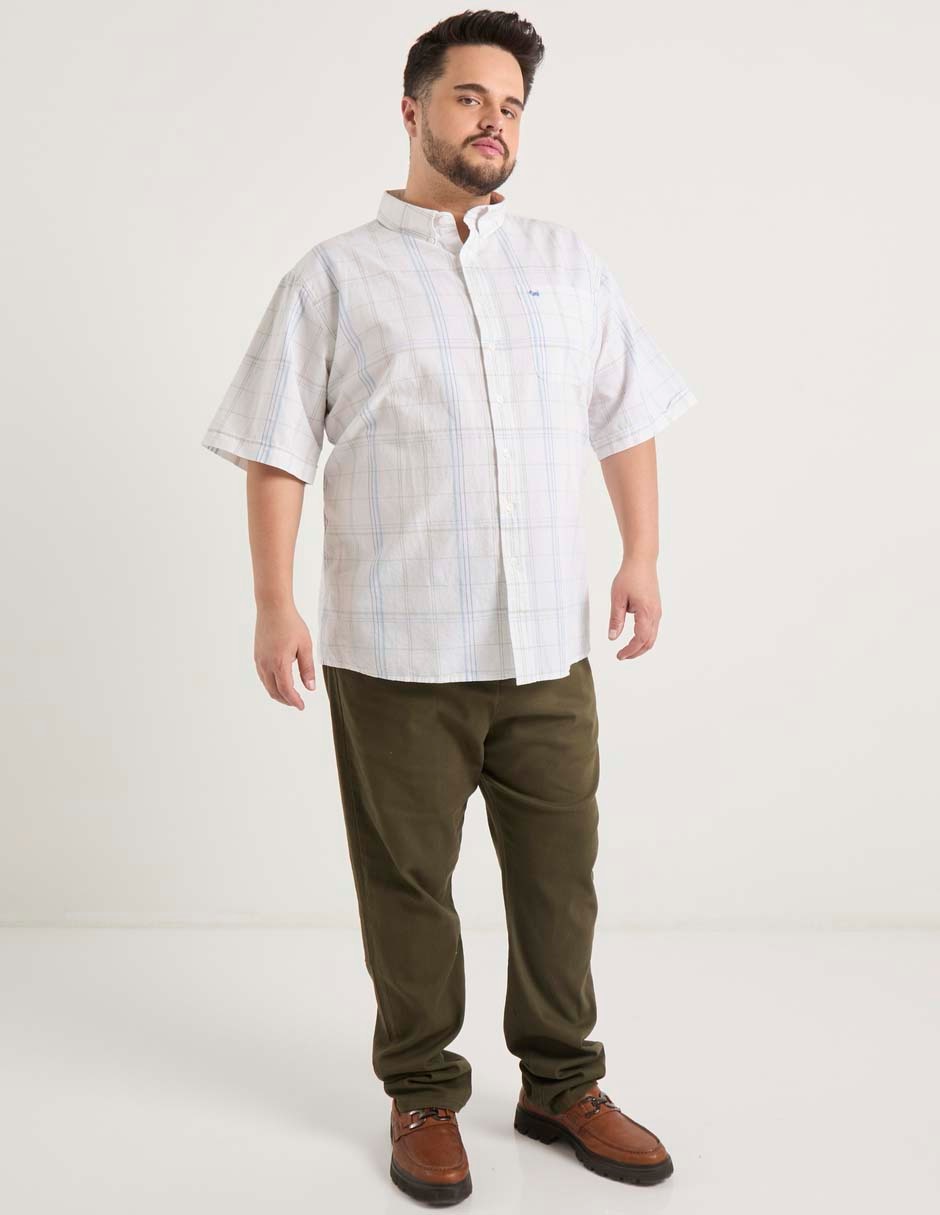 Camisa casual de algodón manga corta para hombre 6