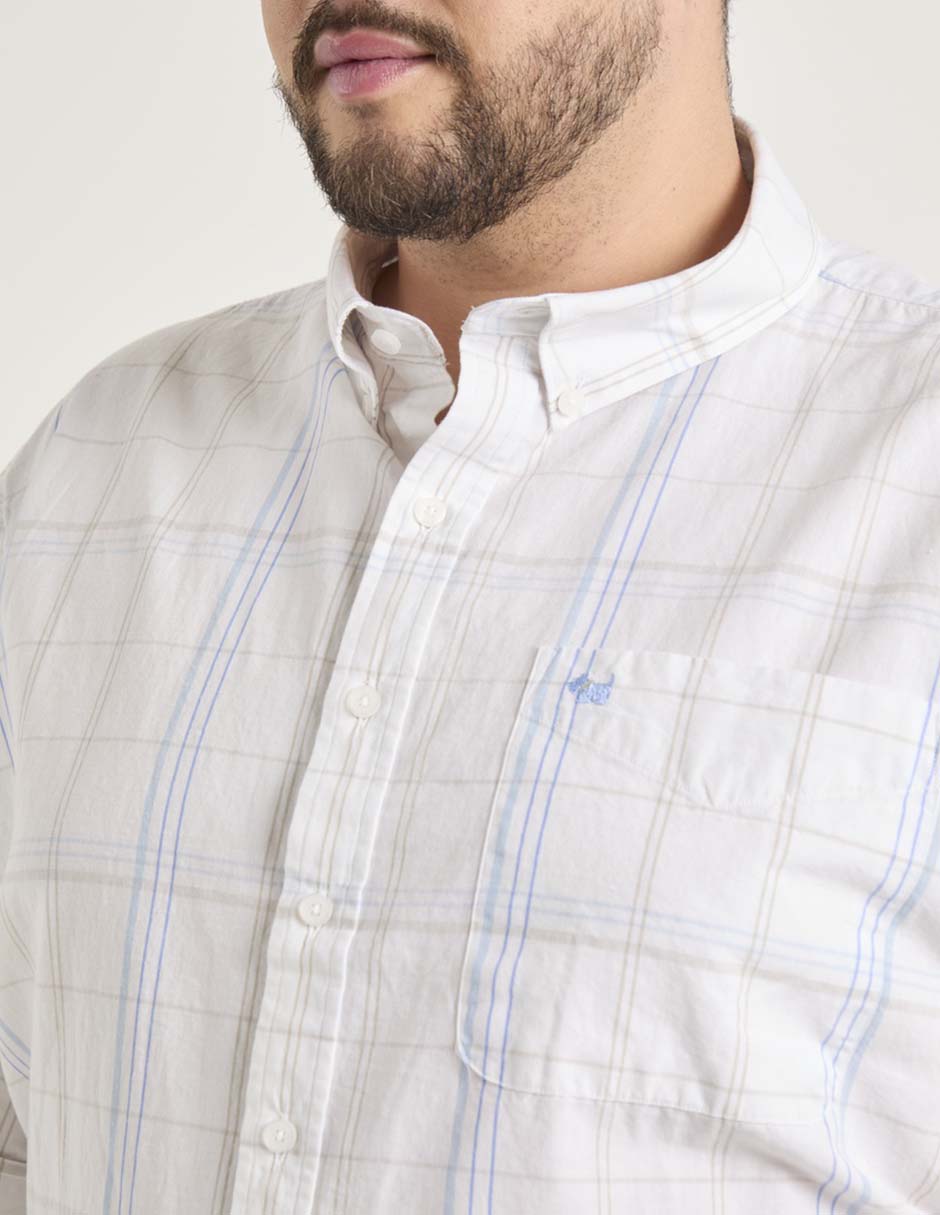 Camisa casual de algodón manga corta para hombre 7