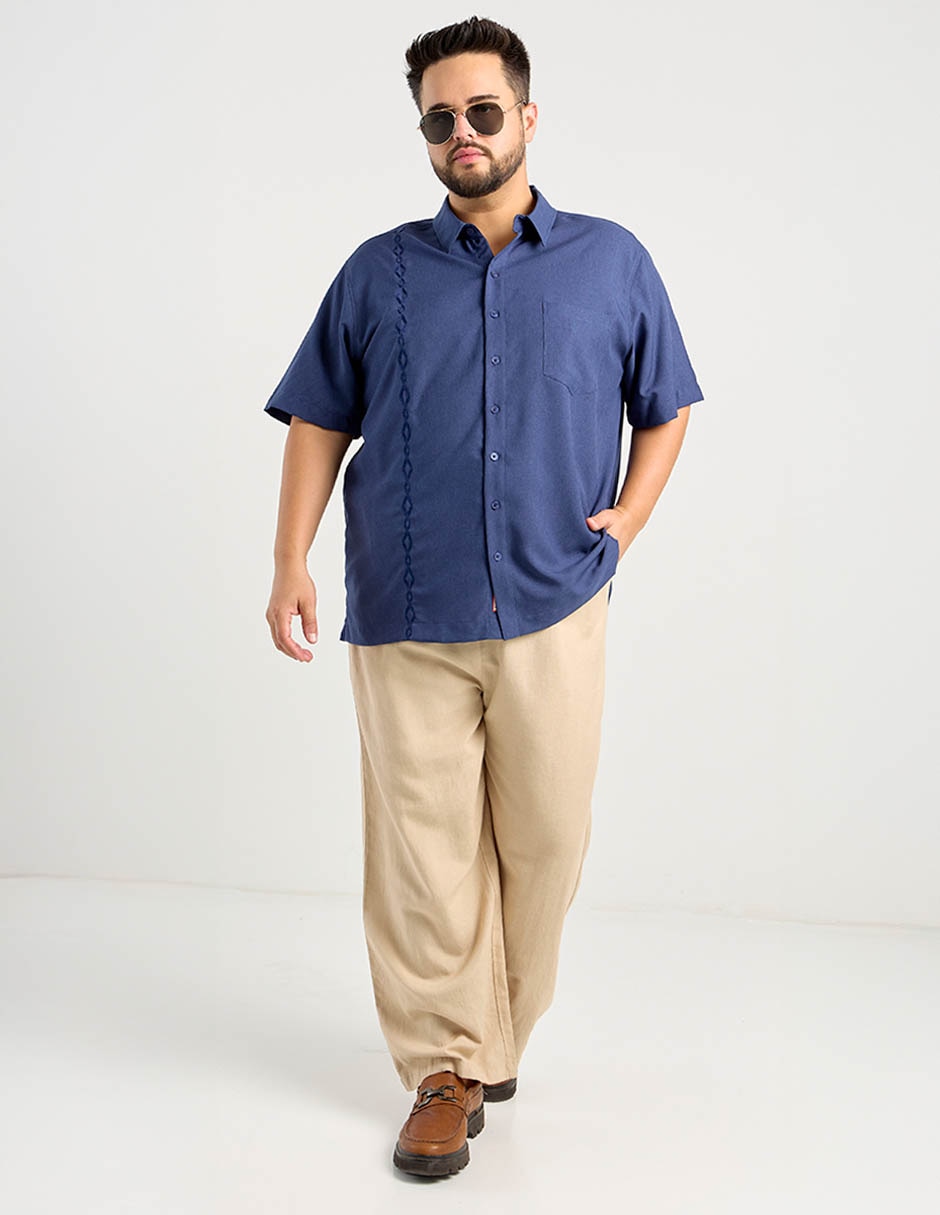 Guayabera manga al codo para hombre 8