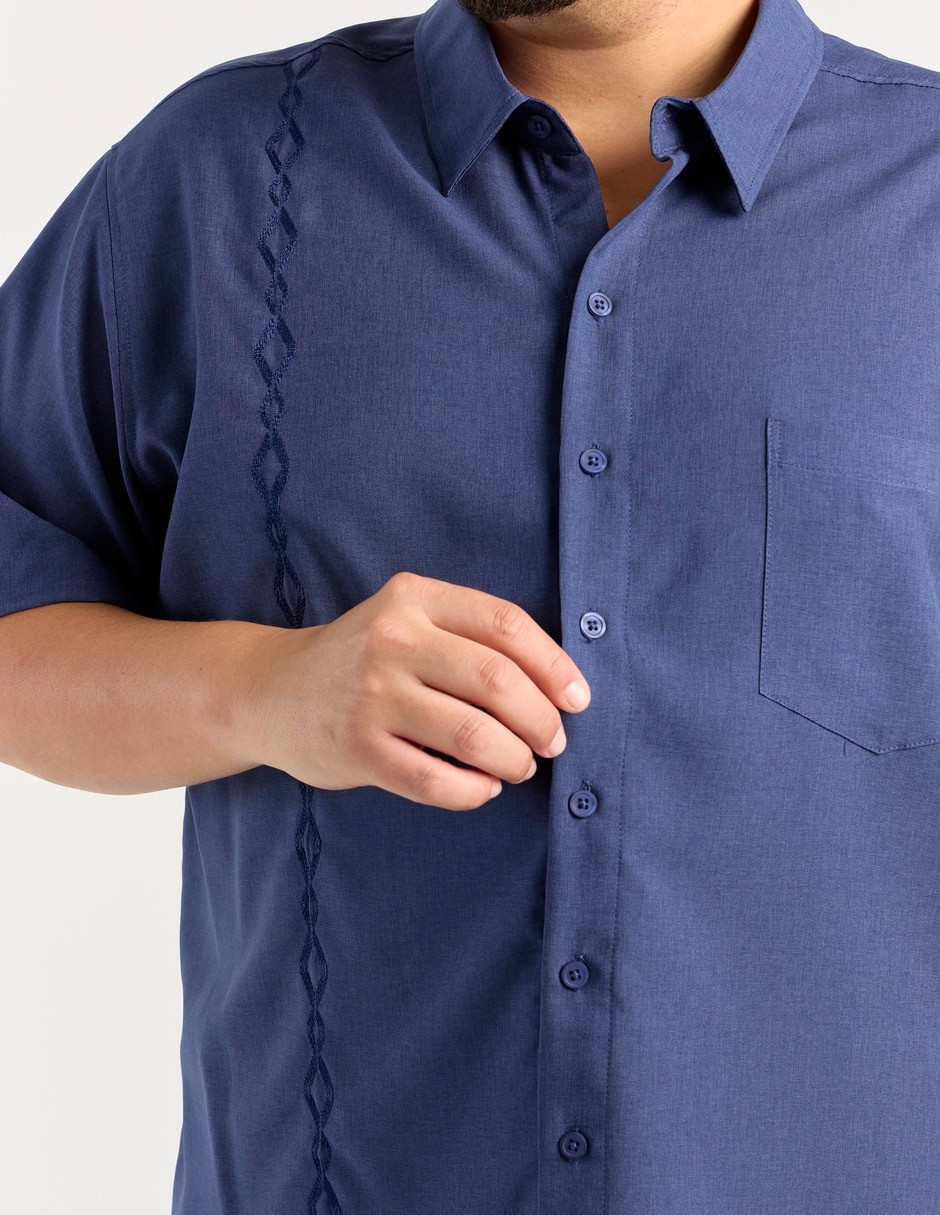 Guayabera manga al codo para hombre 10