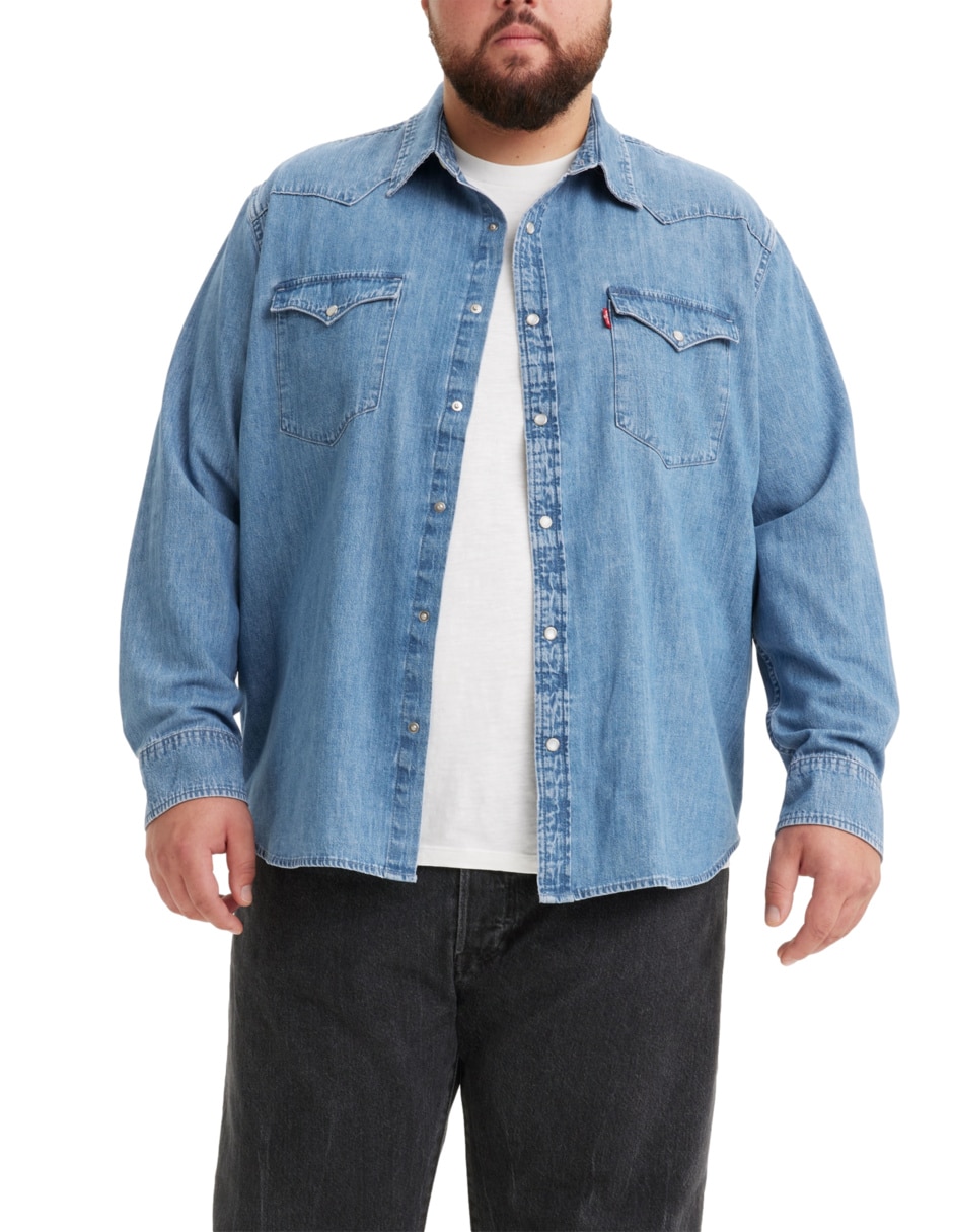 Camisa casual de algodón manga larga para hombre