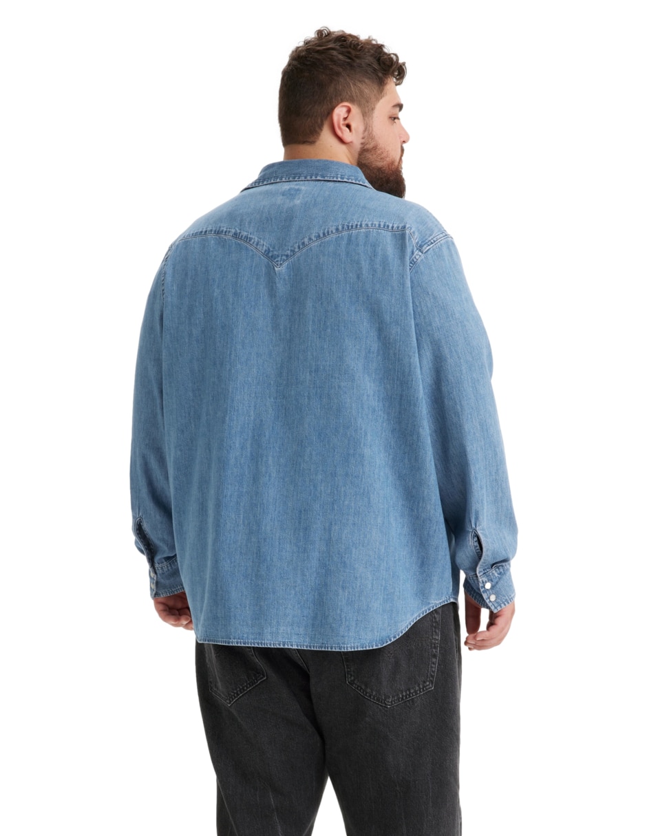 Camisa casual de algodón manga larga para hombre