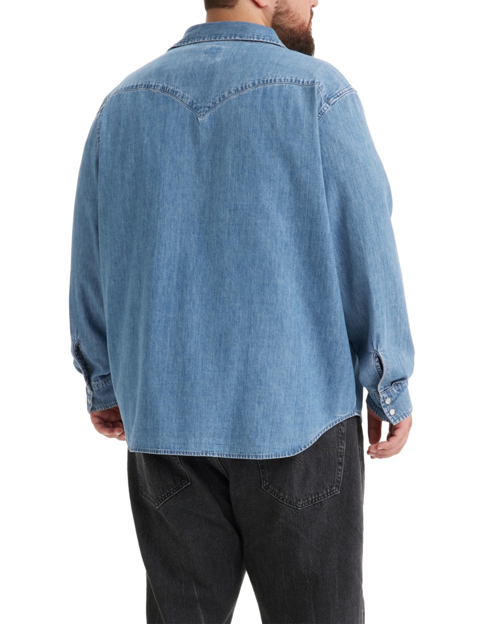 Camisa casual de algodón manga larga para hombre