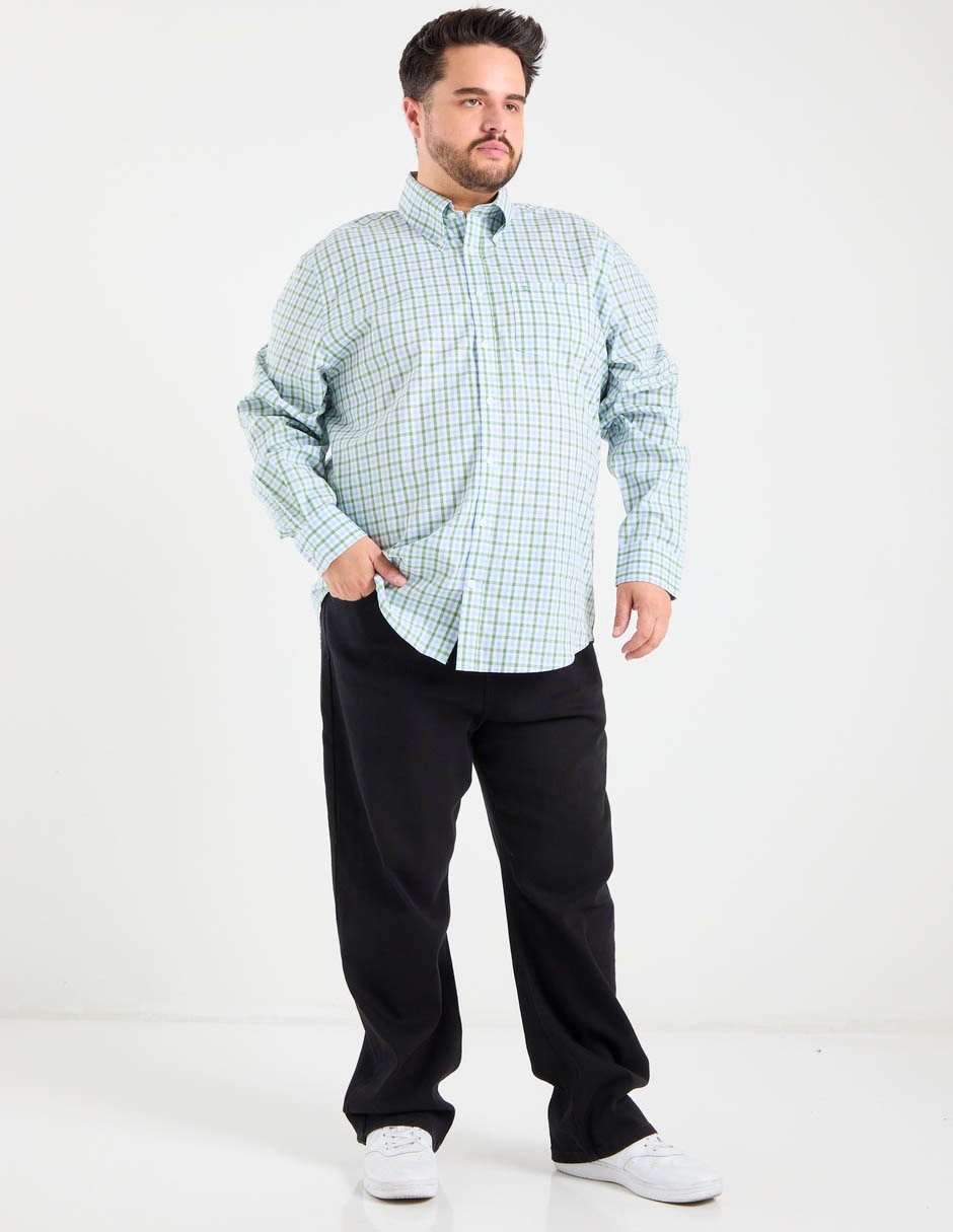 Camisa casual de algodón manga larga para hombre