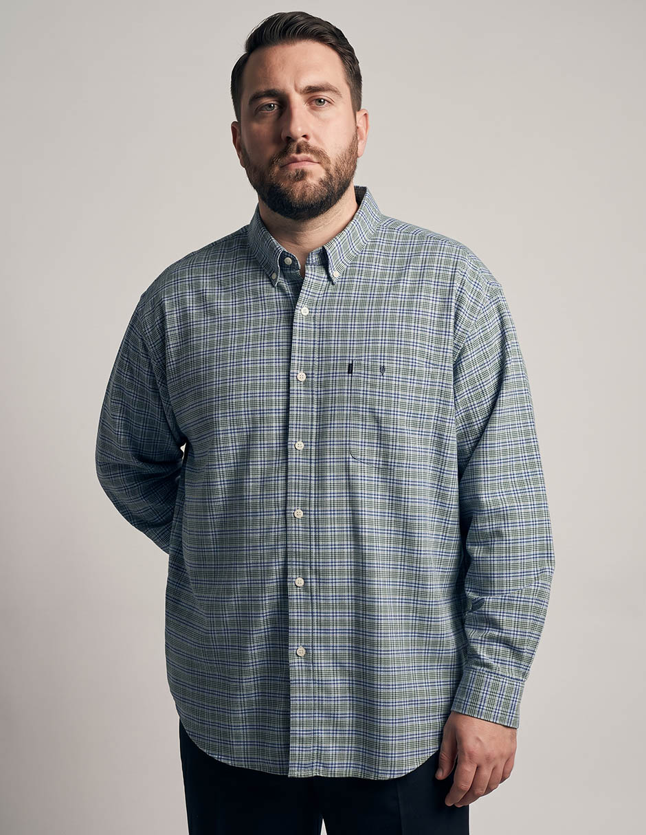 Camisa casual de algodón manga larga para hombre