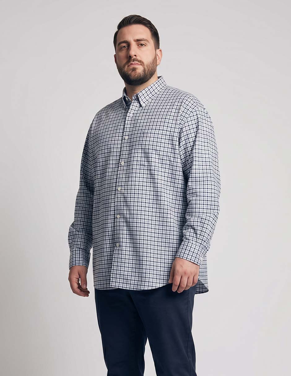 Camisa casual de algodón manga larga para hombre Camisa casual de algodón manga larga para hombre