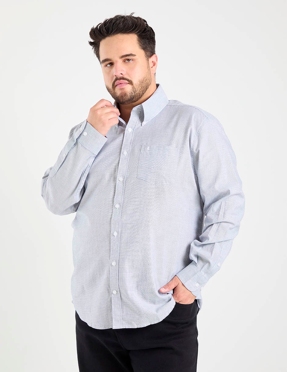 Camisa casual de algodón manga larga para hombre