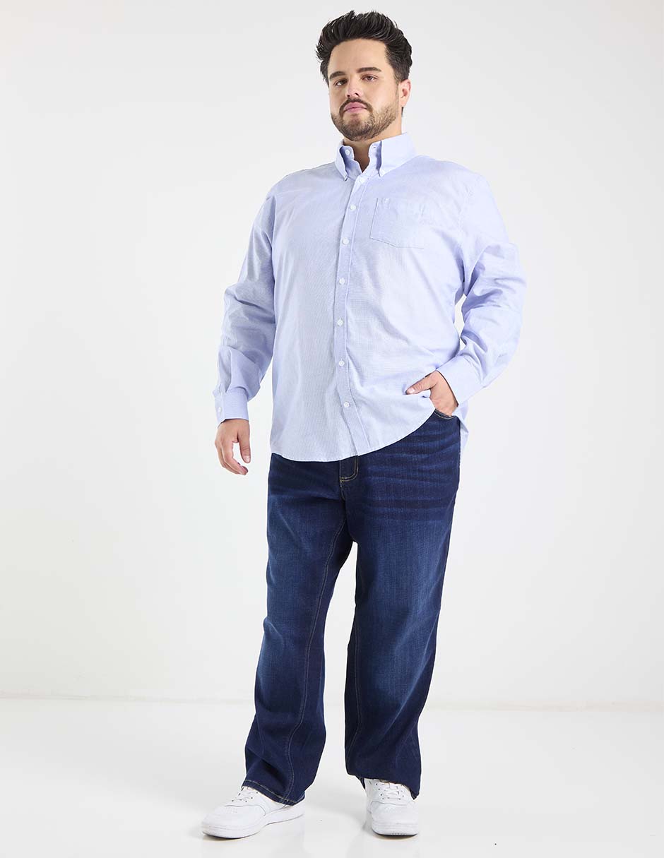 Camisa casual de algodón manga larga para hombre