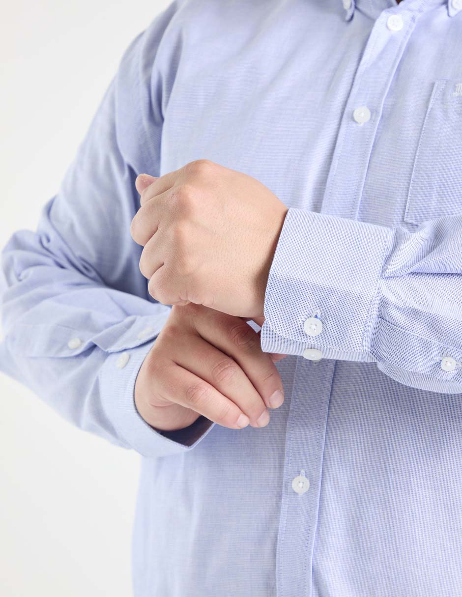 Camisa casual de algodón manga larga para hombre