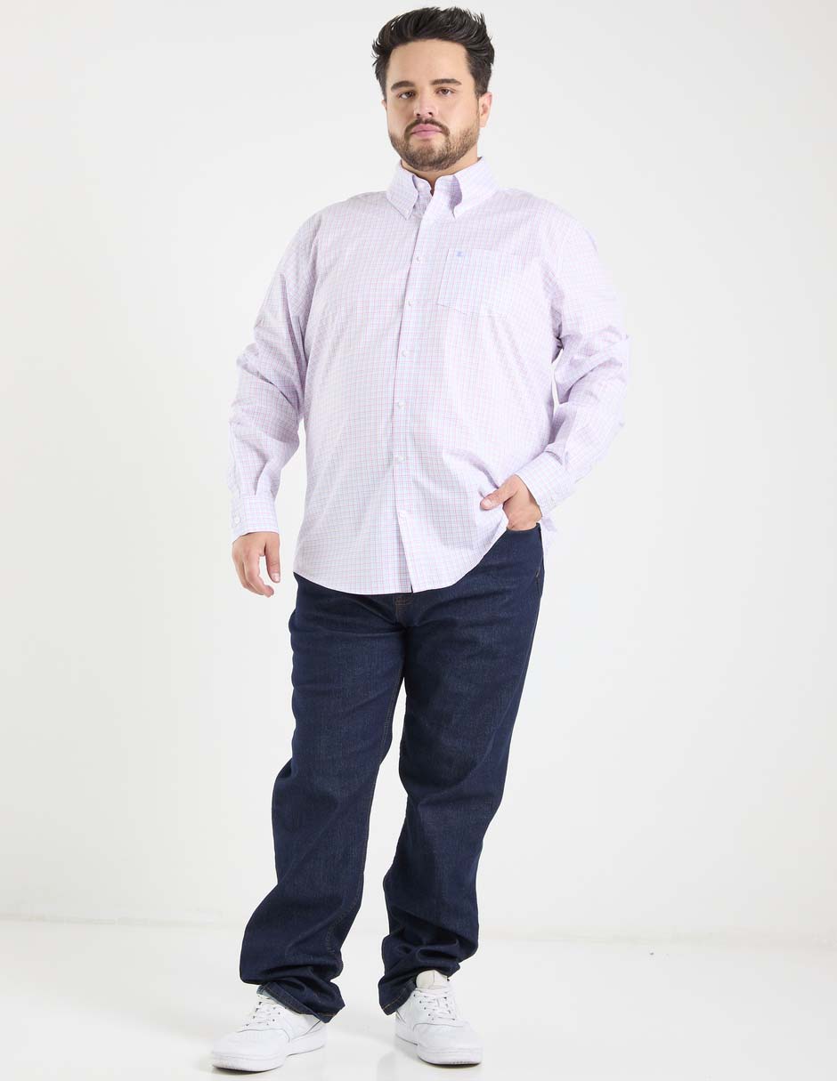 Camisa business casual de algodón manga larga para hombre 4