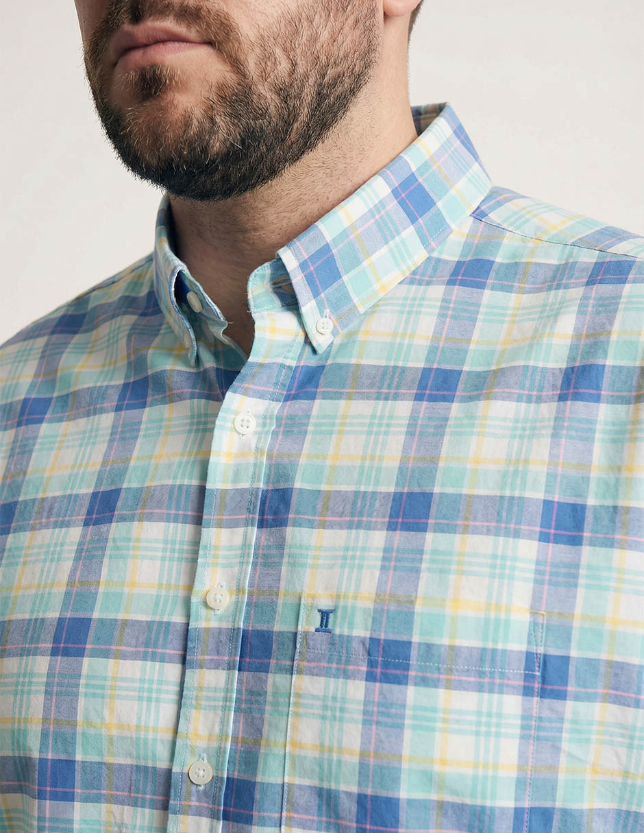 Camisa casual Dioro de algodón manga corta para hombre