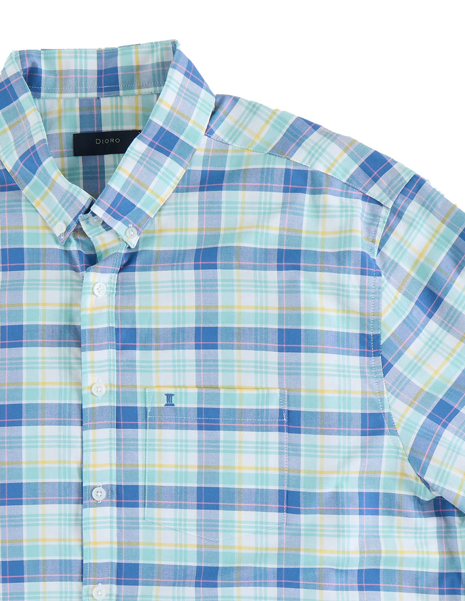 Camisa casual Dioro de algodón manga corta para hombre
