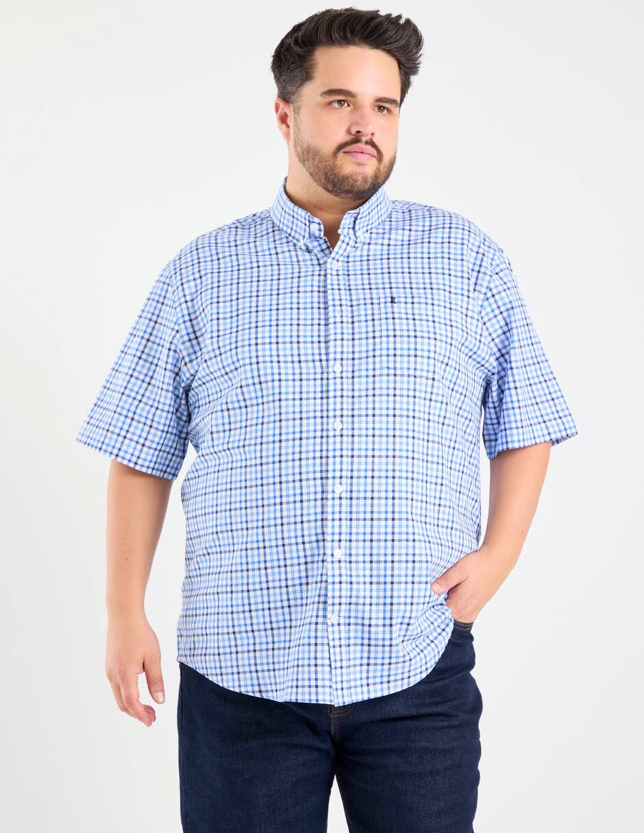 Camisa casual de algodón manga al codo para hombre Camisa casual de algodón manga al codo para hombre