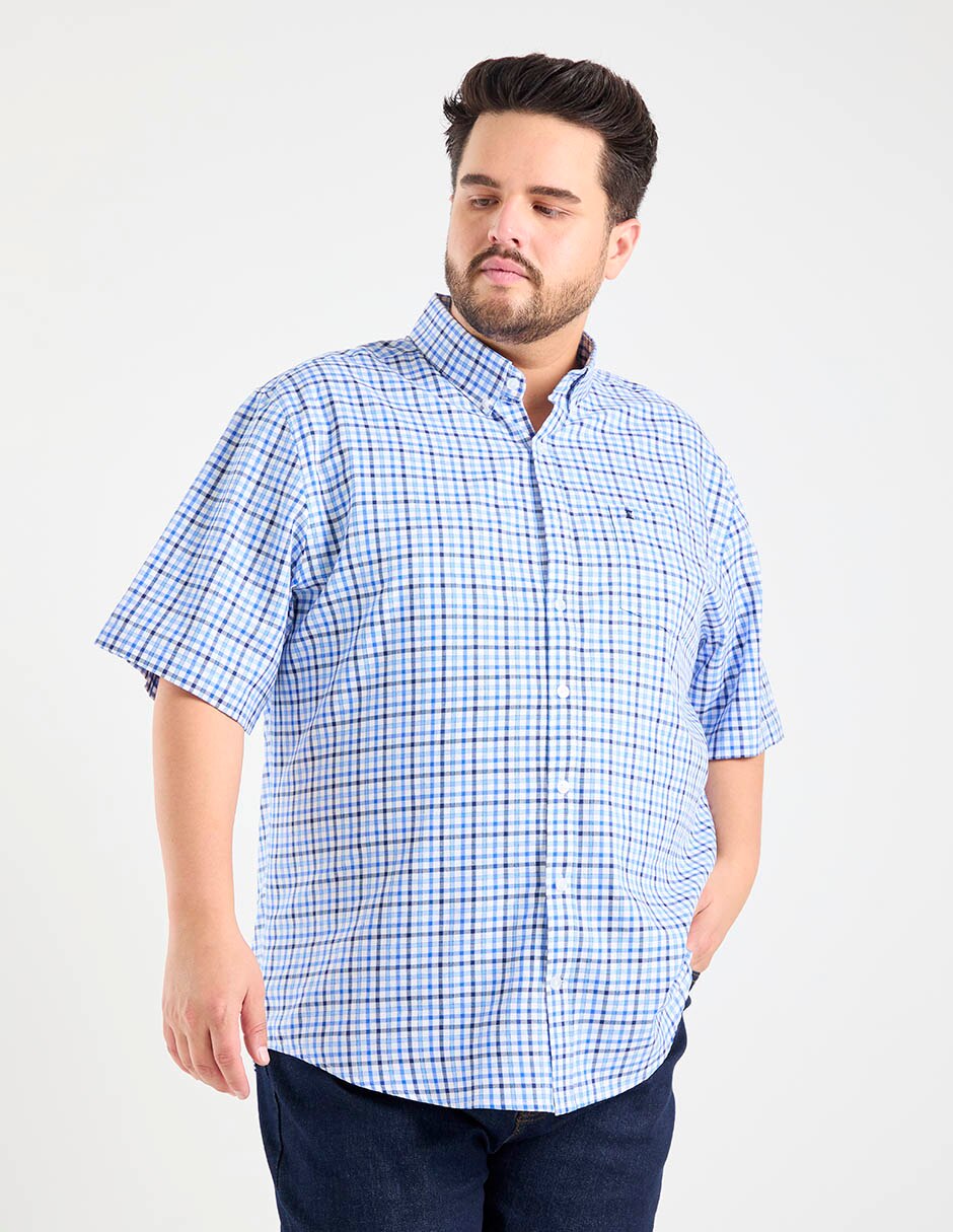 Camisa casual de algodón manga al codo para hombre 2
