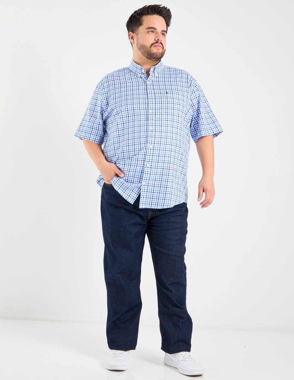 Camisa casual de algodón manga al codo para hombre 3