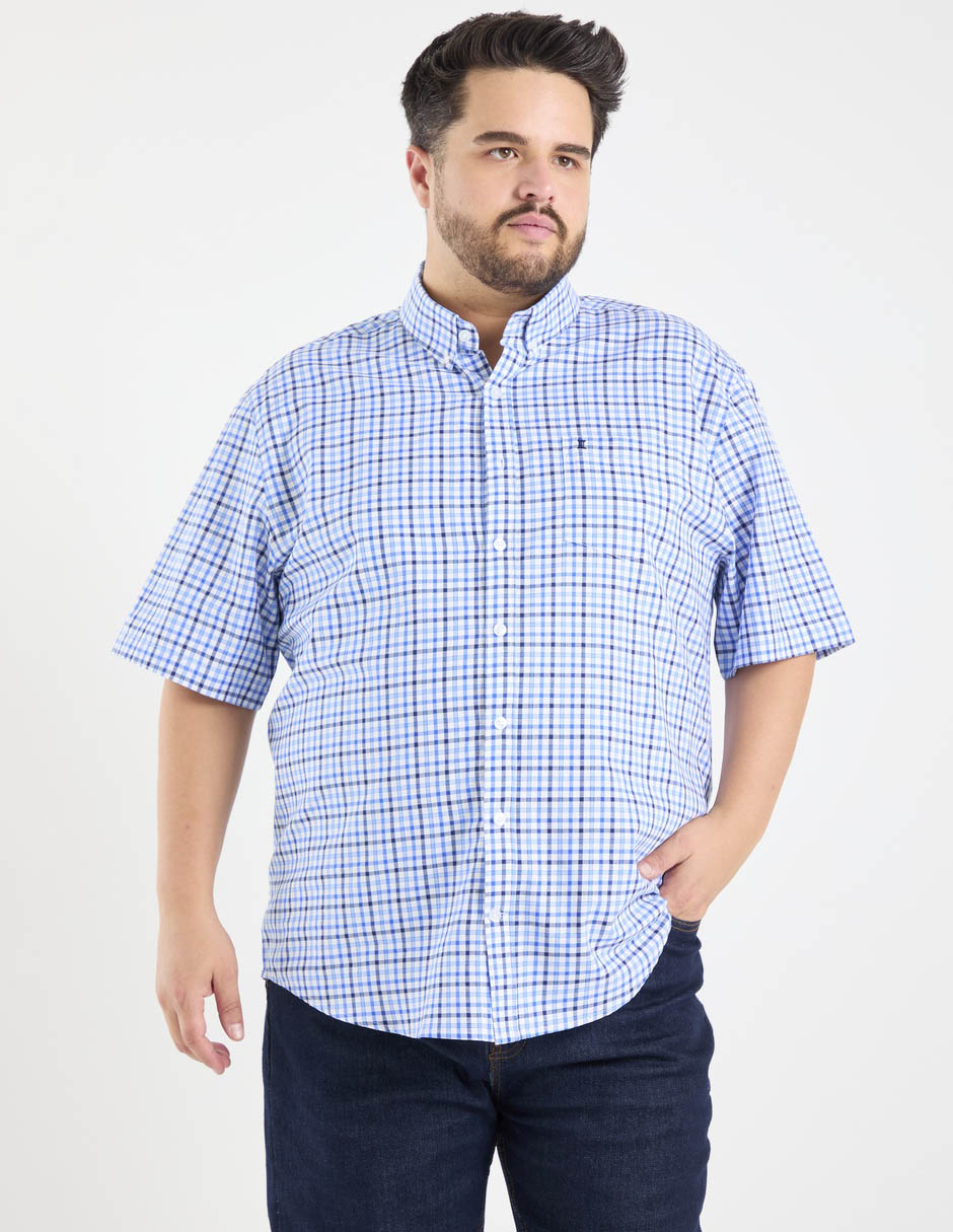 Camisa casual dioro de algodón manga al codo para hombre