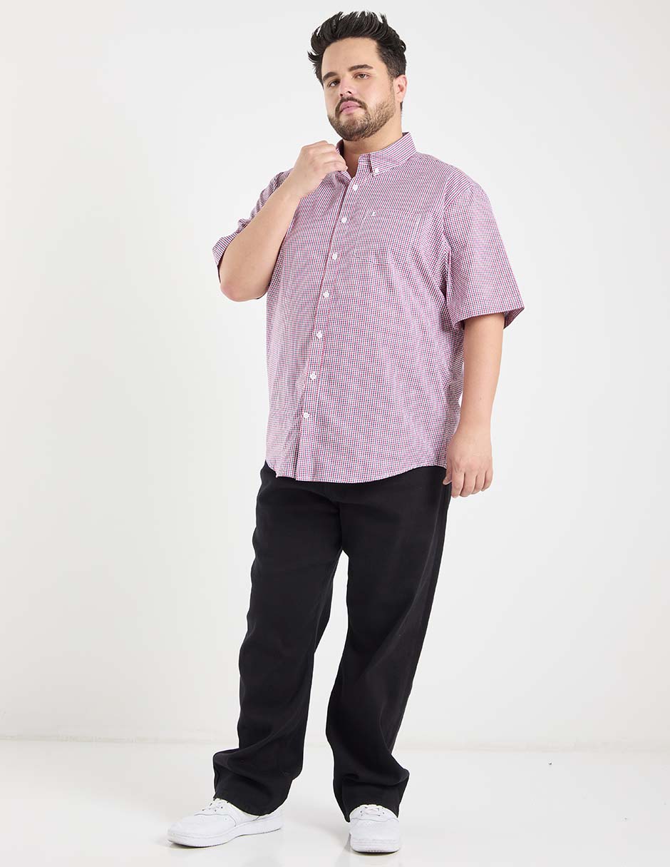 Camisa casual de algodón manga corta para hombre