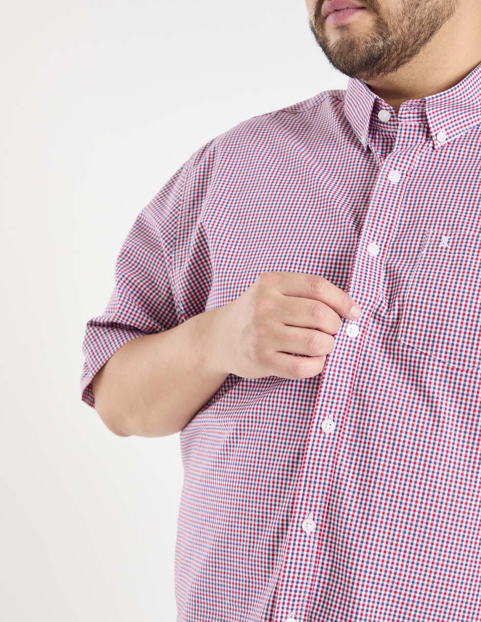 Camisa casual de algodón manga corta para hombre