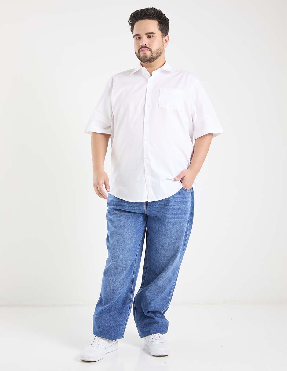 Camisa casual de algodón manga corta para hombre