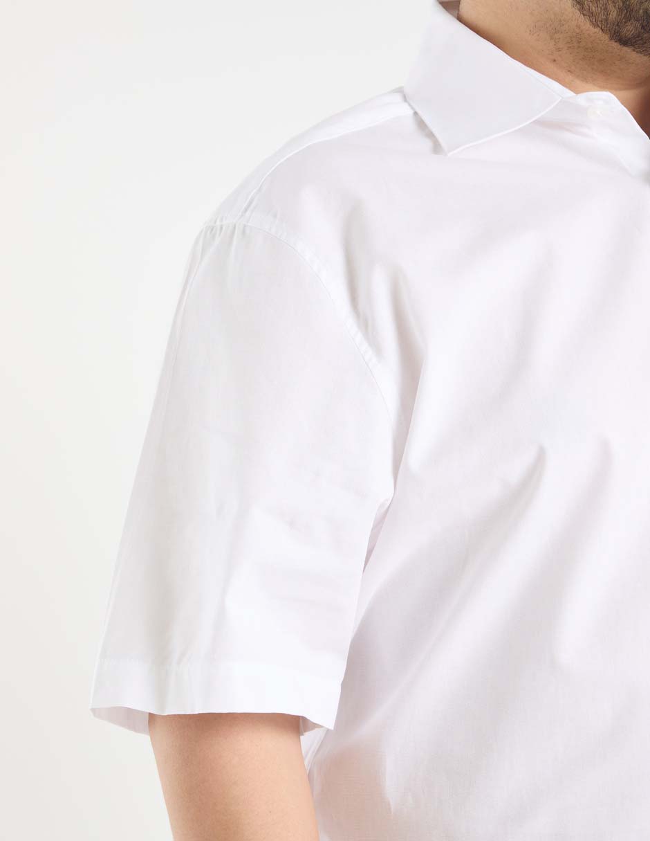 Camisa casual de algodón manga corta para hombre