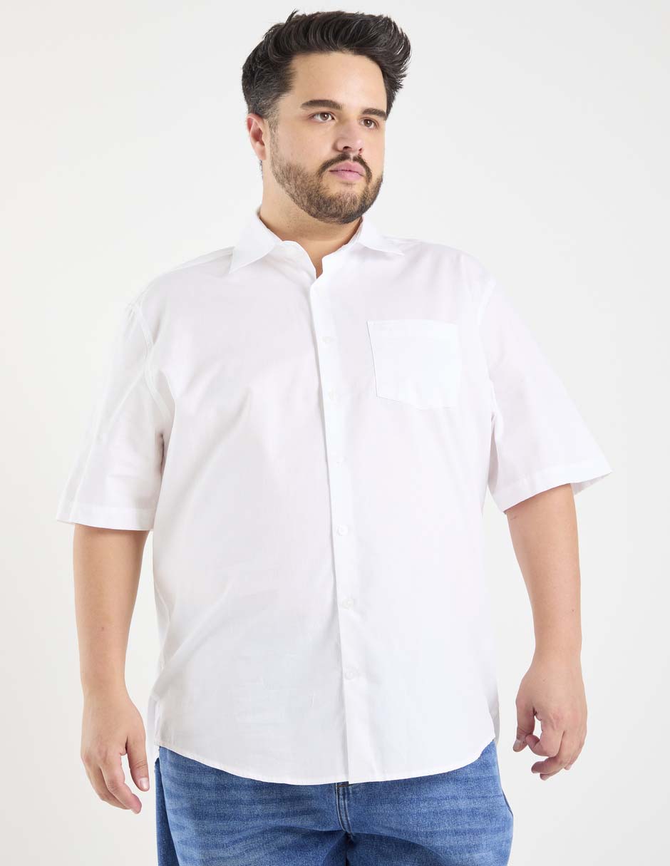 Camisa casual de algodón manga al codo para hombre Camisa casual de algodón manga al codo para hombre
