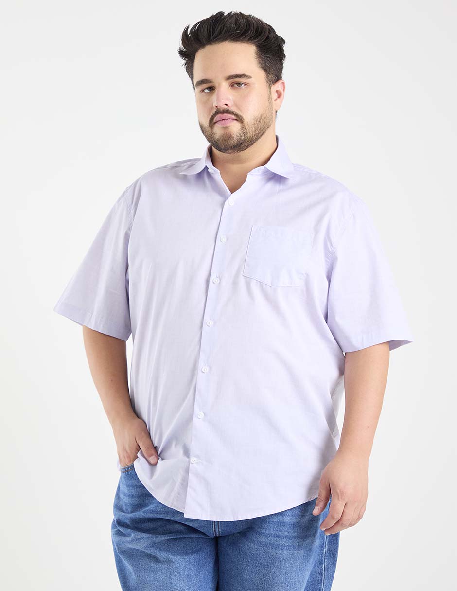 Camisa casual dioro de algodón manga al codo para hombre