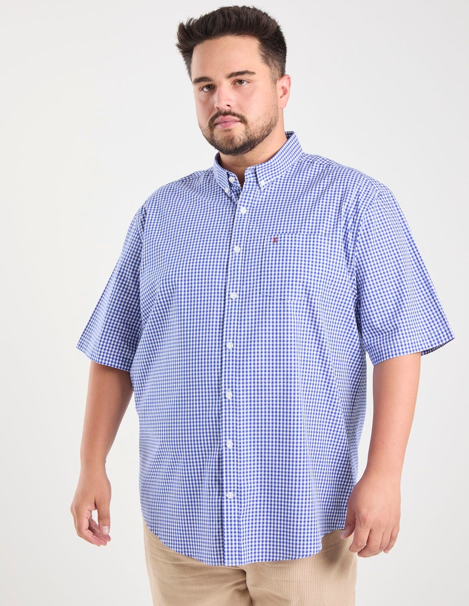 Camisa casual de algodón manga corta para hombre