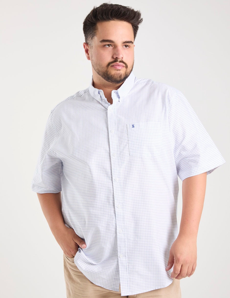 Camisa casual de algodón manga corta para hombre