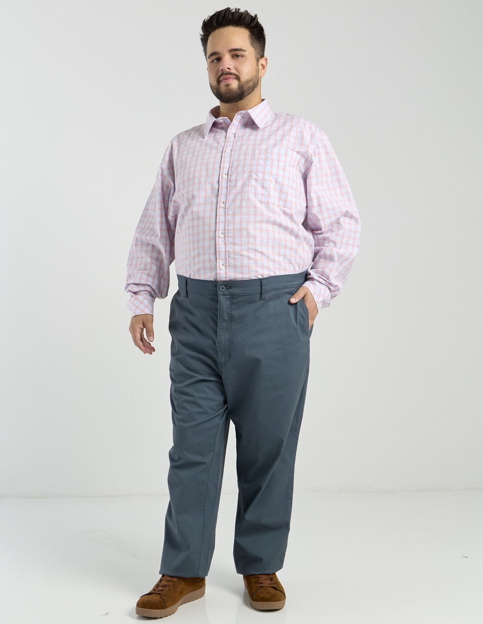 Camisa casual de algodón manga larga para hombre