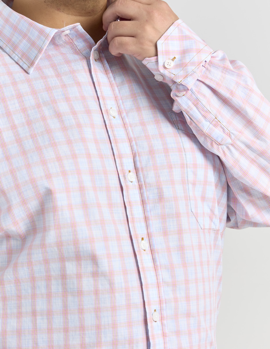 Camisa casual de algodón manga larga para hombre