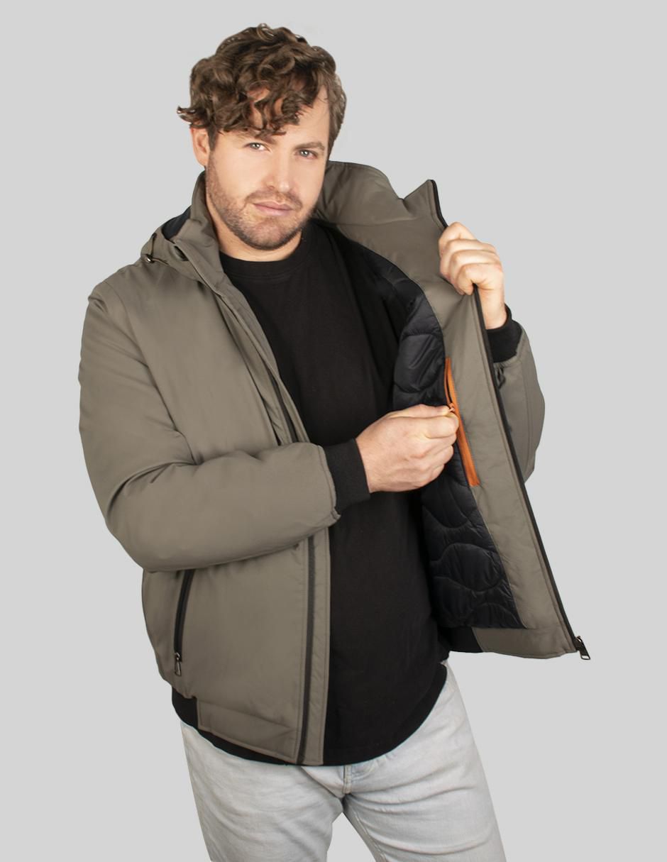 Chamarra bomber capucha desmontable para hombre 5
