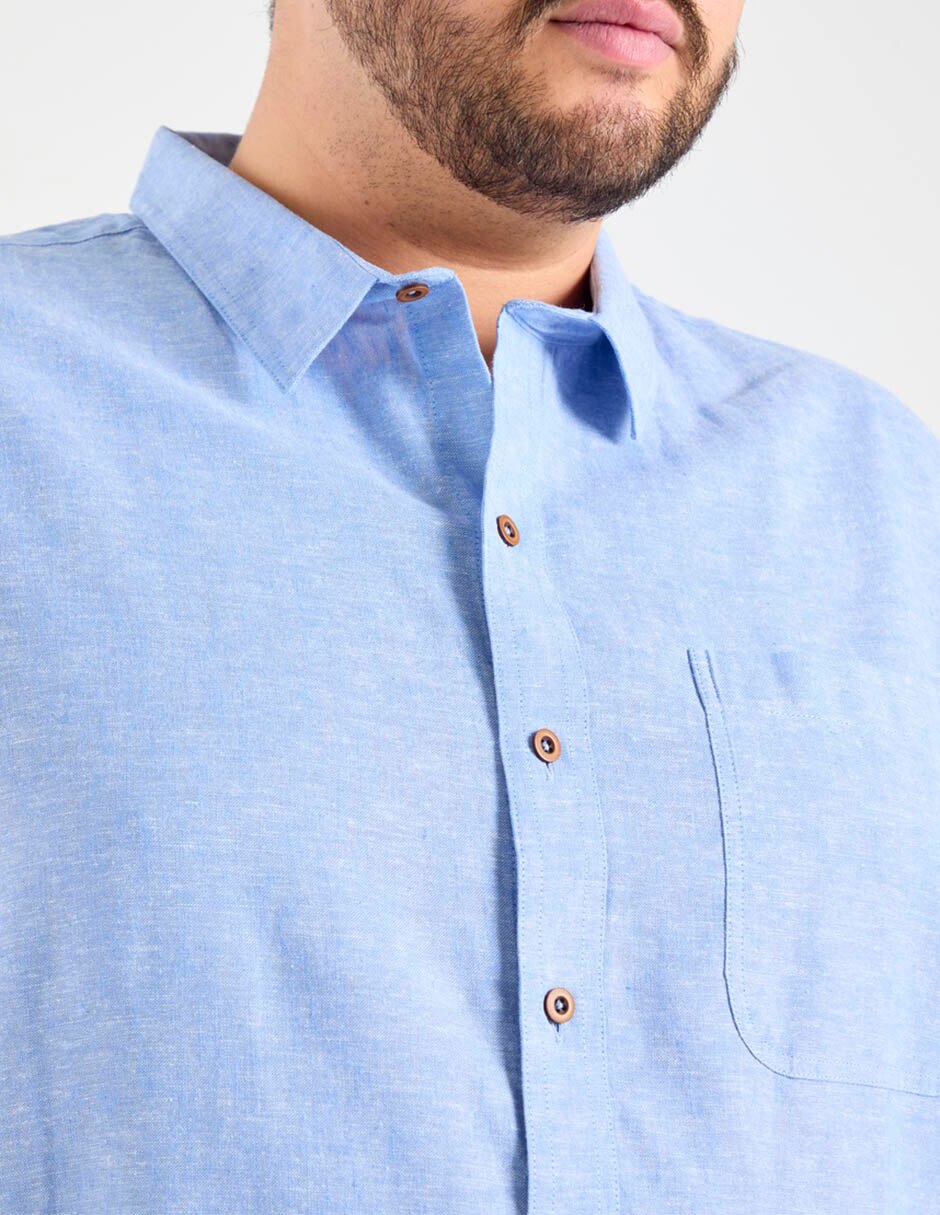 Camisa casual de algodón manga corta para hombre