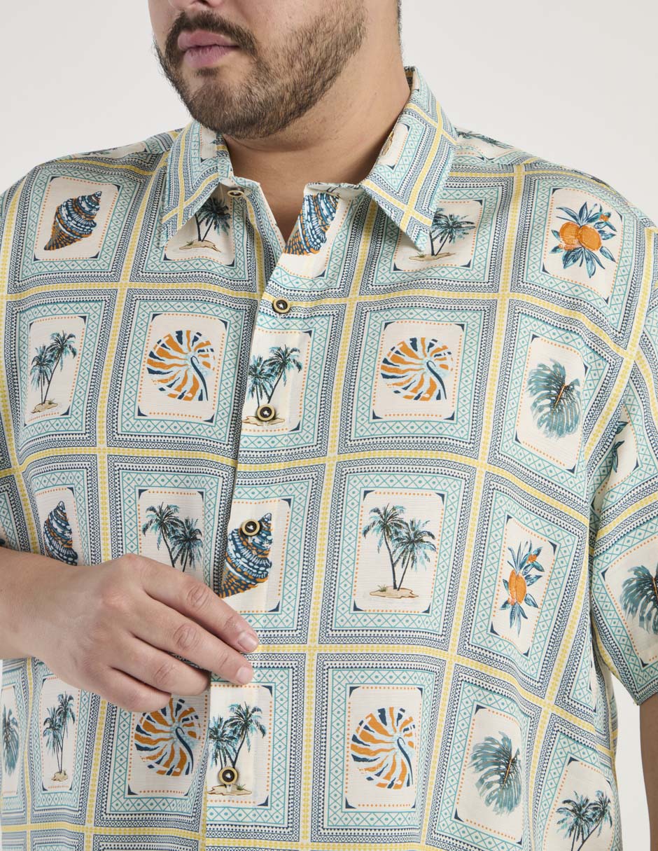 Camisa casual manga al codo para hombre 4