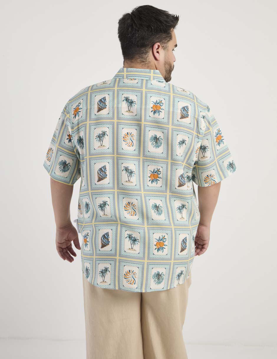 Camisa casual manga al codo para hombre 6
