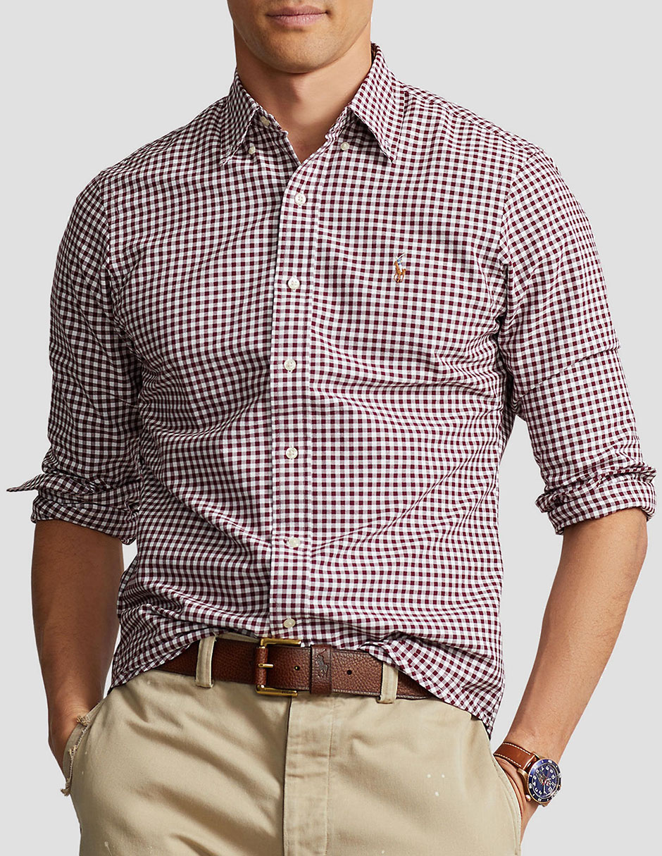 Camisa casual de algodón manga larga para hombre