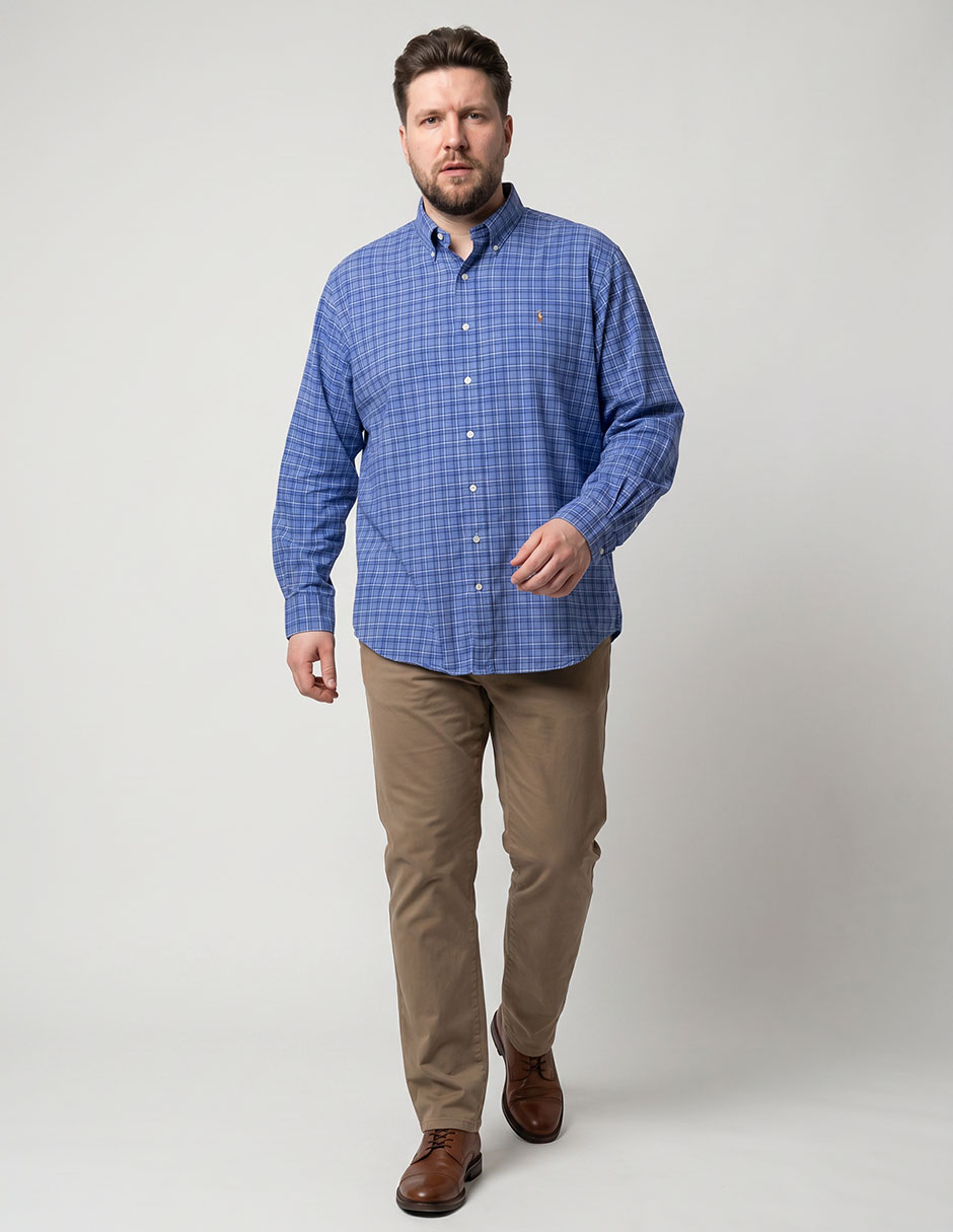 Camisa de algodón manga larga para hombre