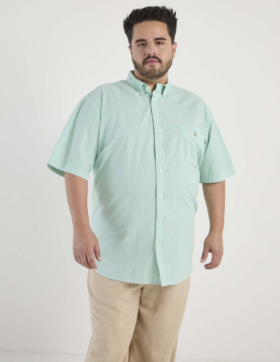 Camisa casual de algodón manga corta para hombre