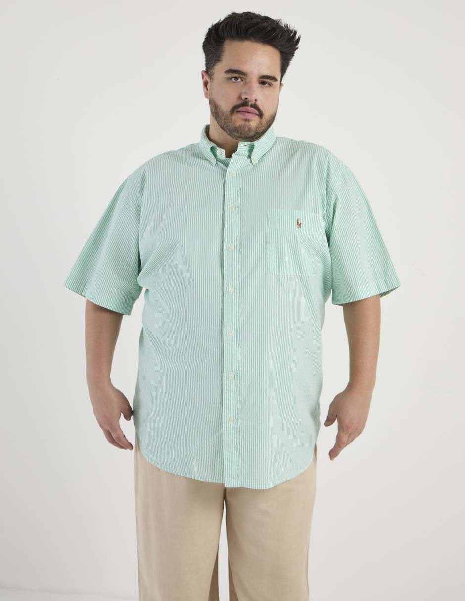 Camisa casual de algodón manga corta para hombre