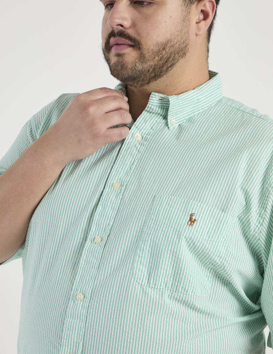 Camisa casual de algodón manga corta para hombre