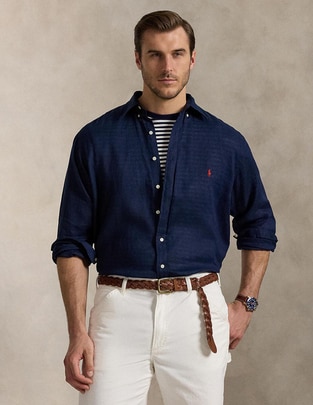 Camisa casual de algodón manga larga para hombre Camisa casual de algodón manga larga para hombre