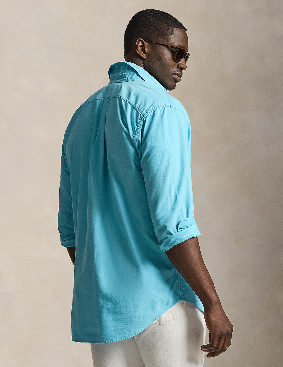 Camisa casual polo ralph lauren manga larga para hombre 2