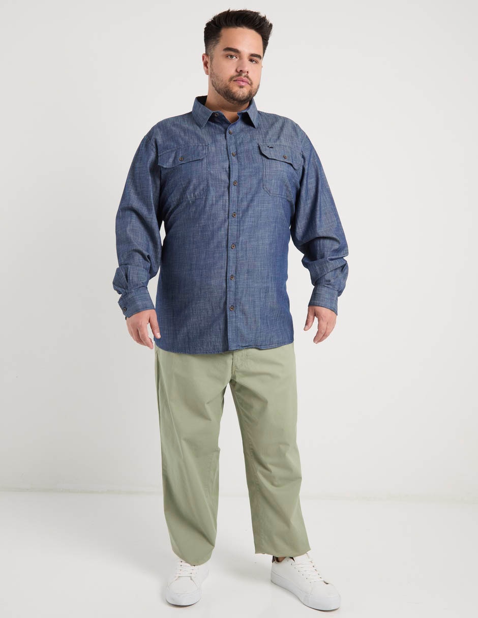 Pantalón regular de algodón para hombre 8