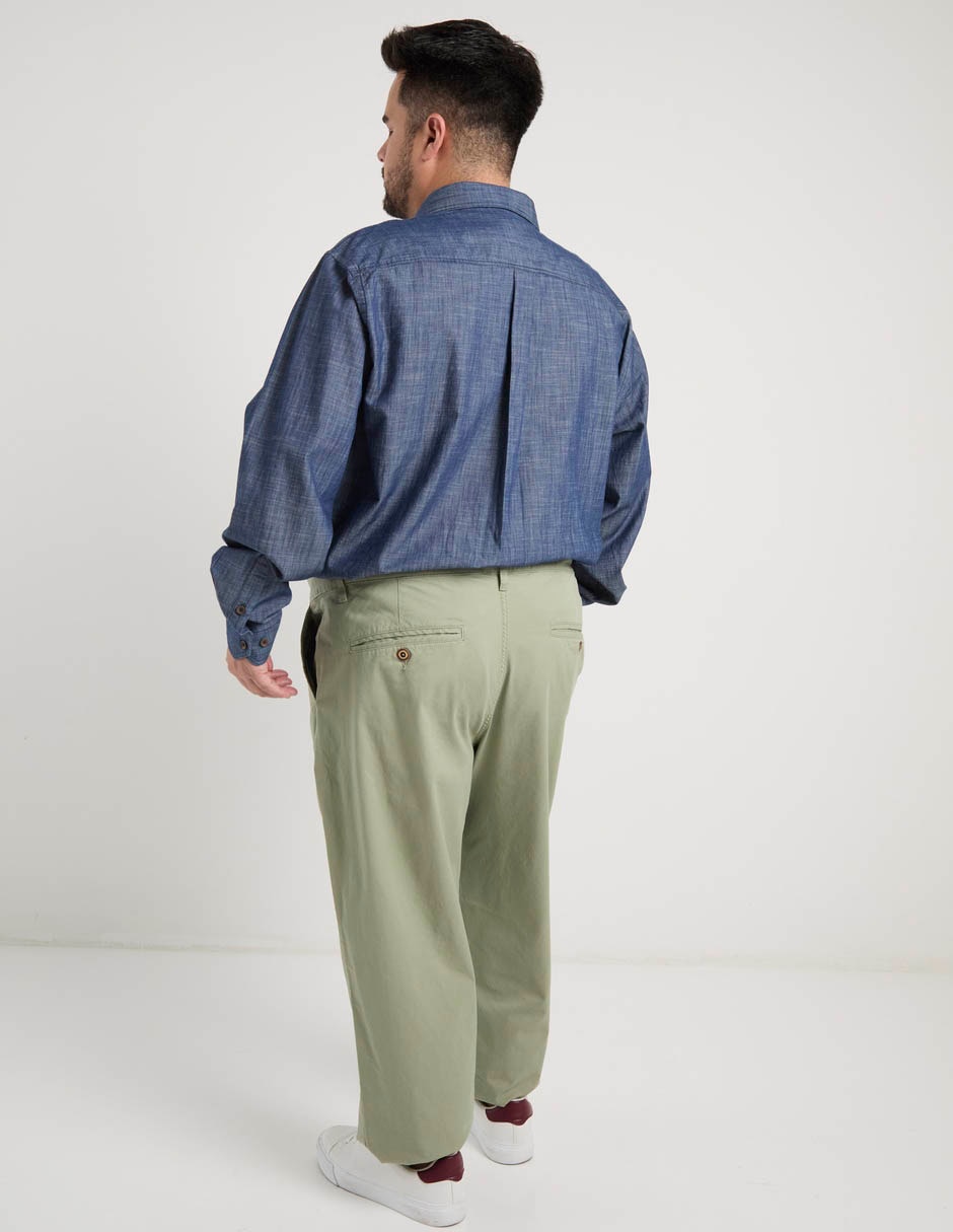 Pantalón regular de algodón para hombre 11