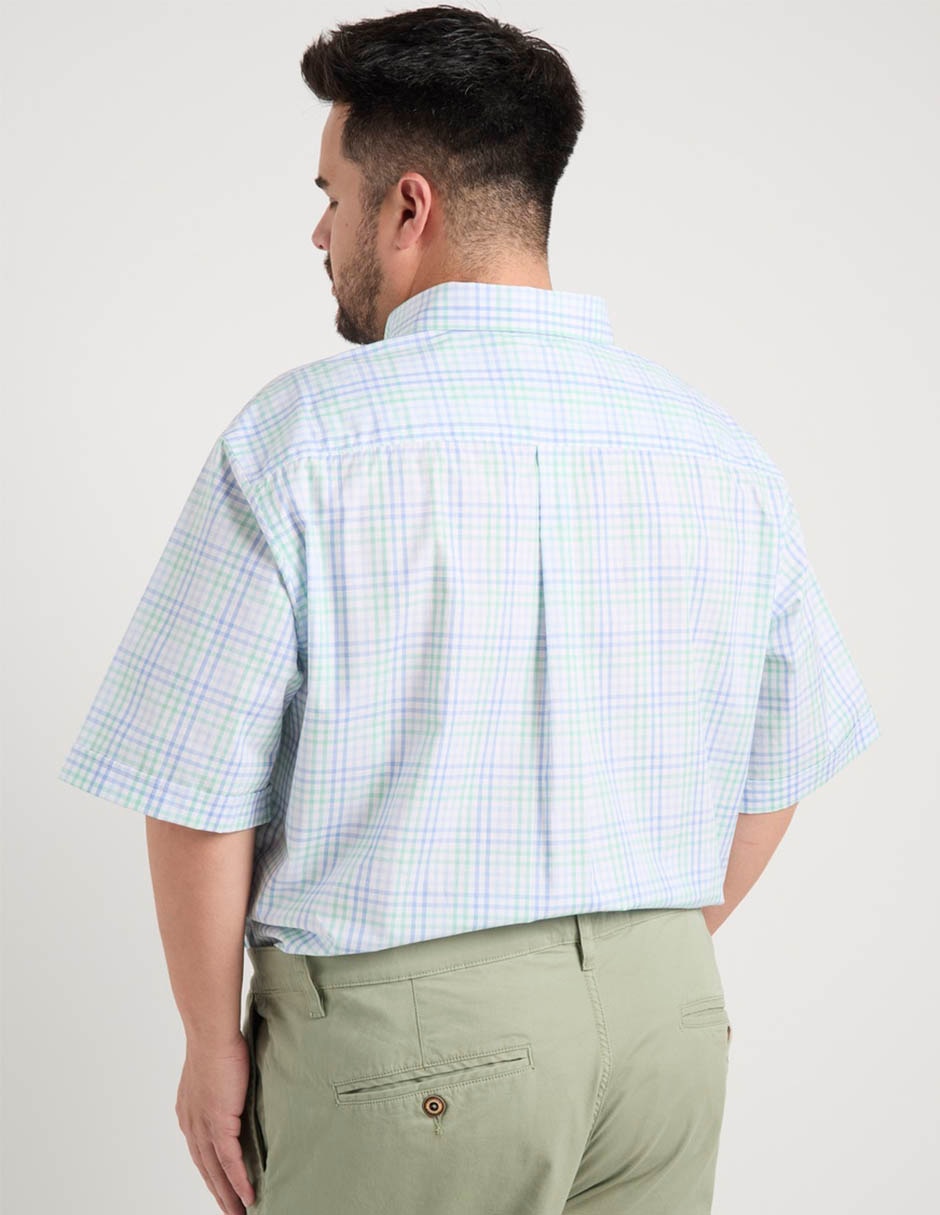Camisa casual ferrioni de algodón manga al codo para hombre