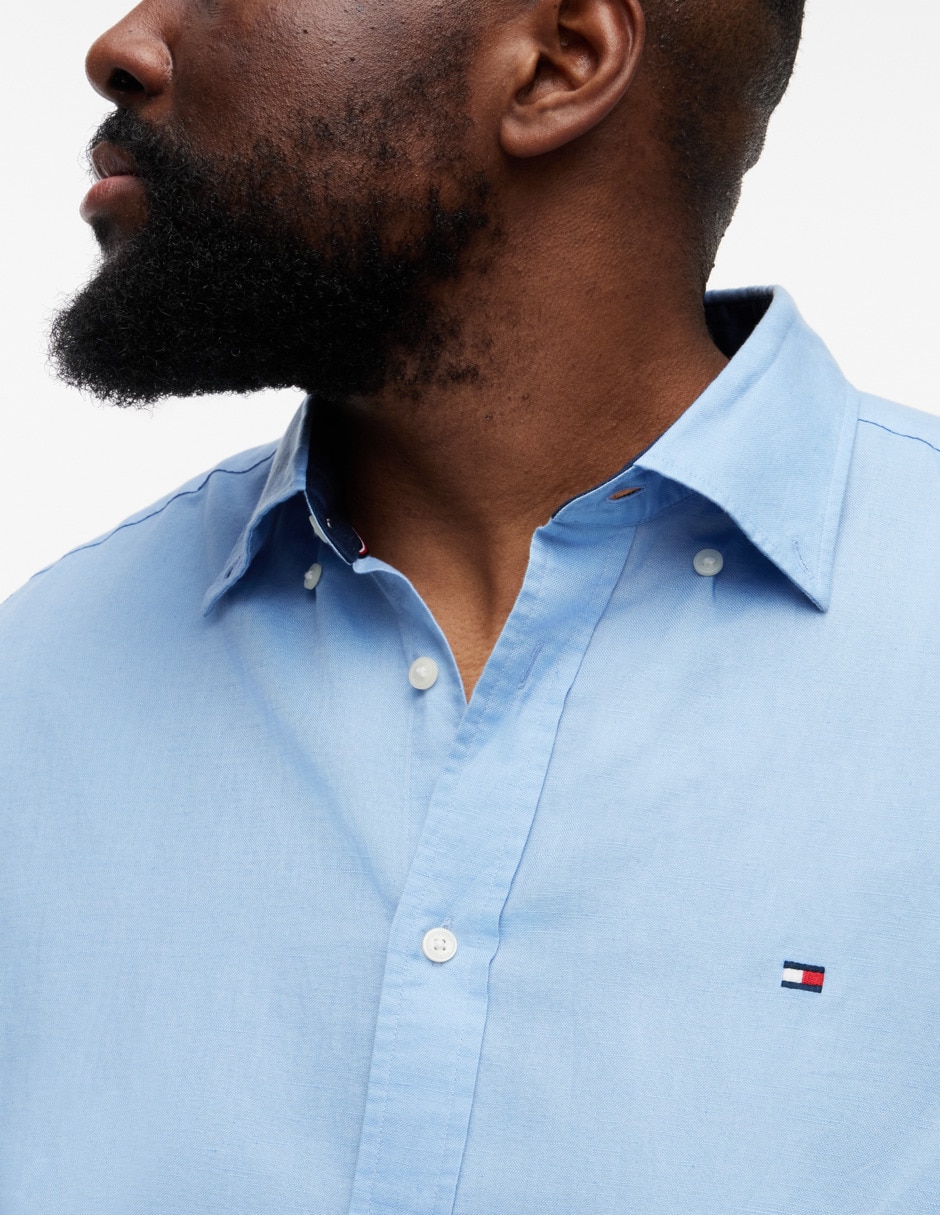 Camisa casual de algodón manga larga para hombre