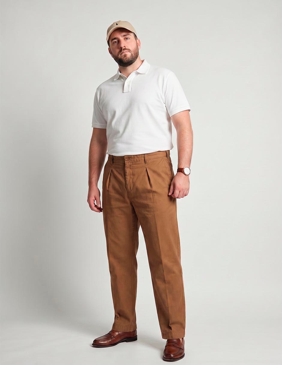 Pantalón Casual Chino Regular De Algodón Para Hombre