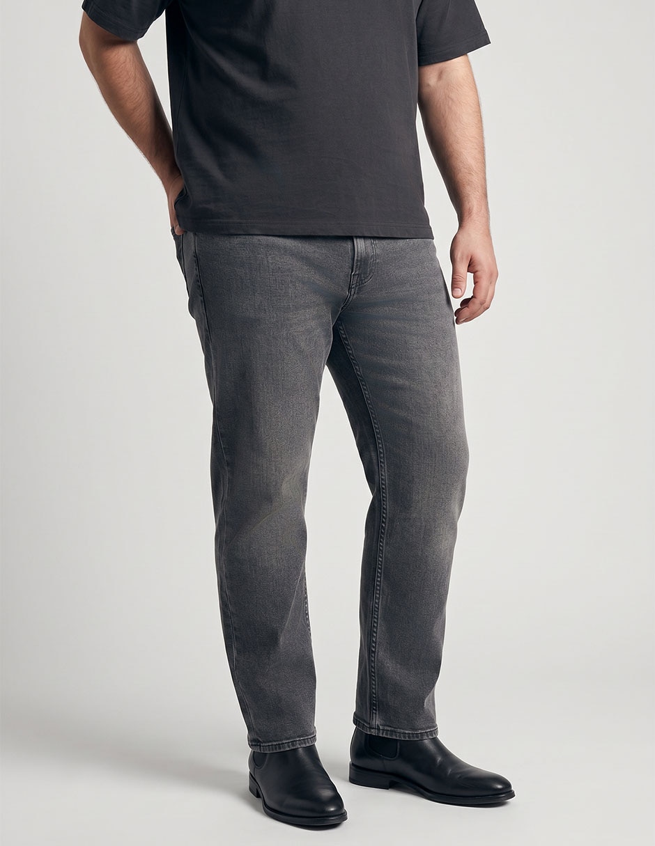 Jeans straight Jbe lavado whisker para hombre