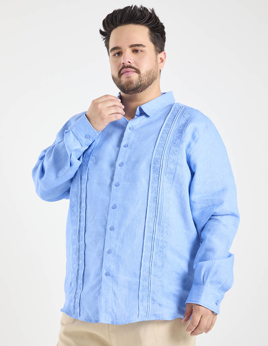 Guayabera manga larga para hombre 2