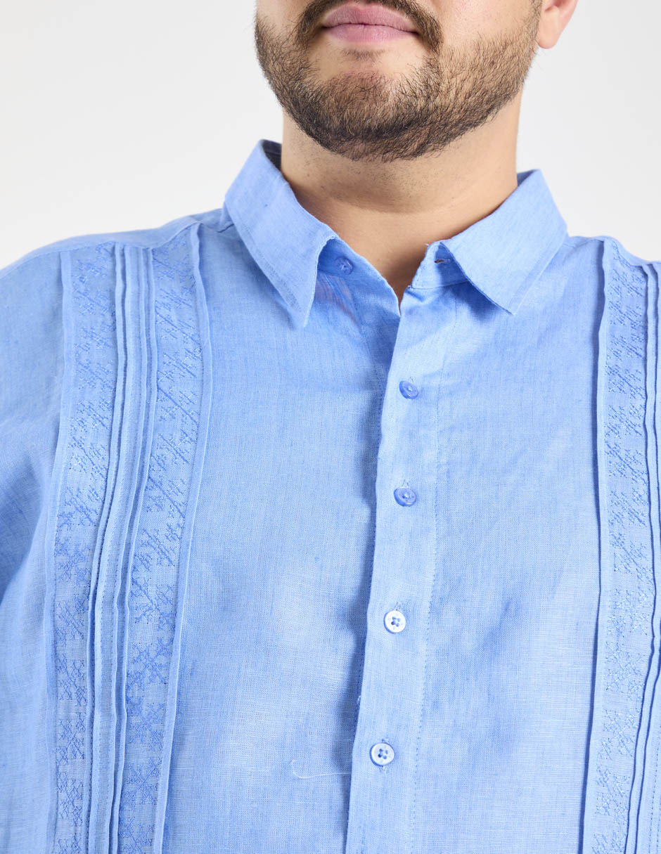 Guayabera manga larga para hombre 4